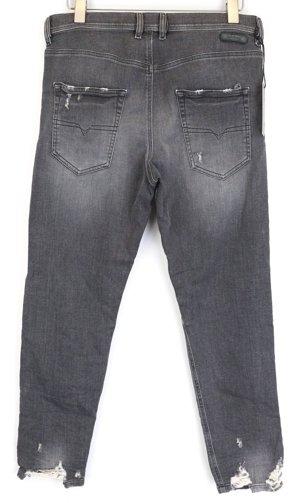 DIESEL Kly-NE 069EM Men's Jeans W32 Grey Distressed Sweat Jogg Slim Fit Washed