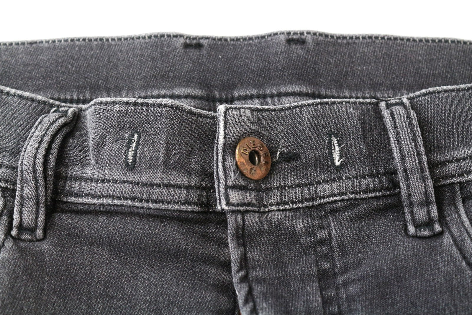 DIESEL Kly-NE 069EM Men's Jeans W32 Grey Distressed Sweat Jogg Slim Fit Washed