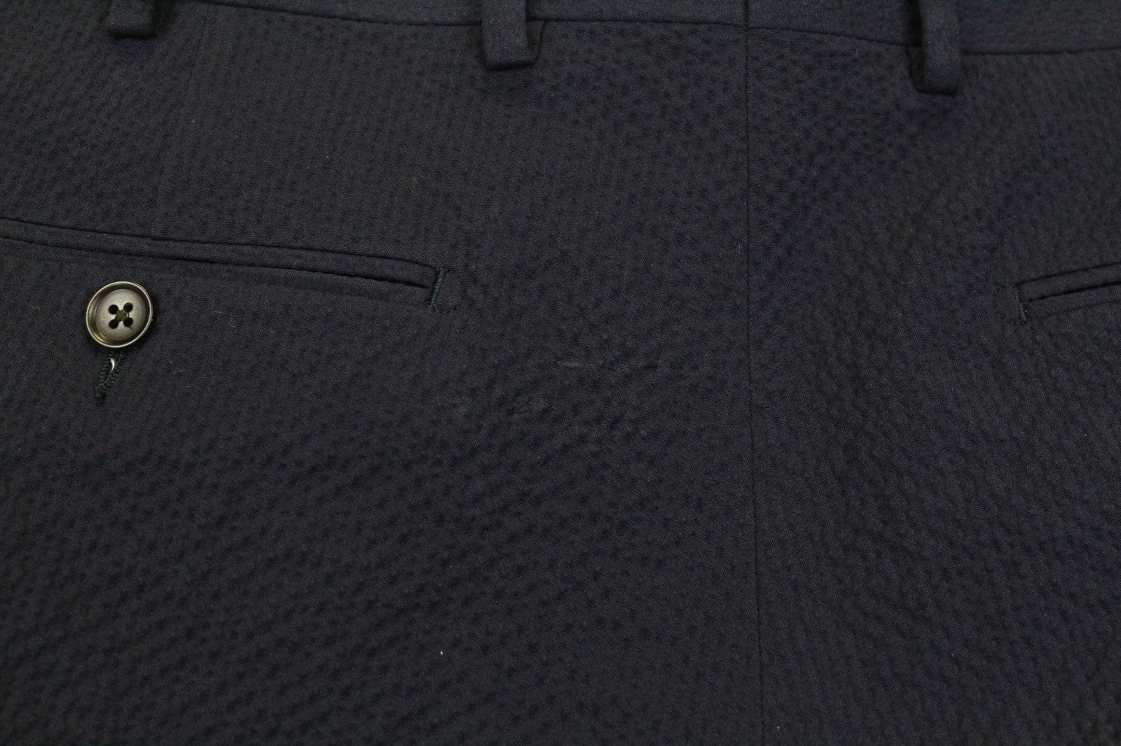 SUITSUPPLY Havana Men's Suit UK38R Blue Slim 2Pc Cotton Stretch Crinkle Unlined