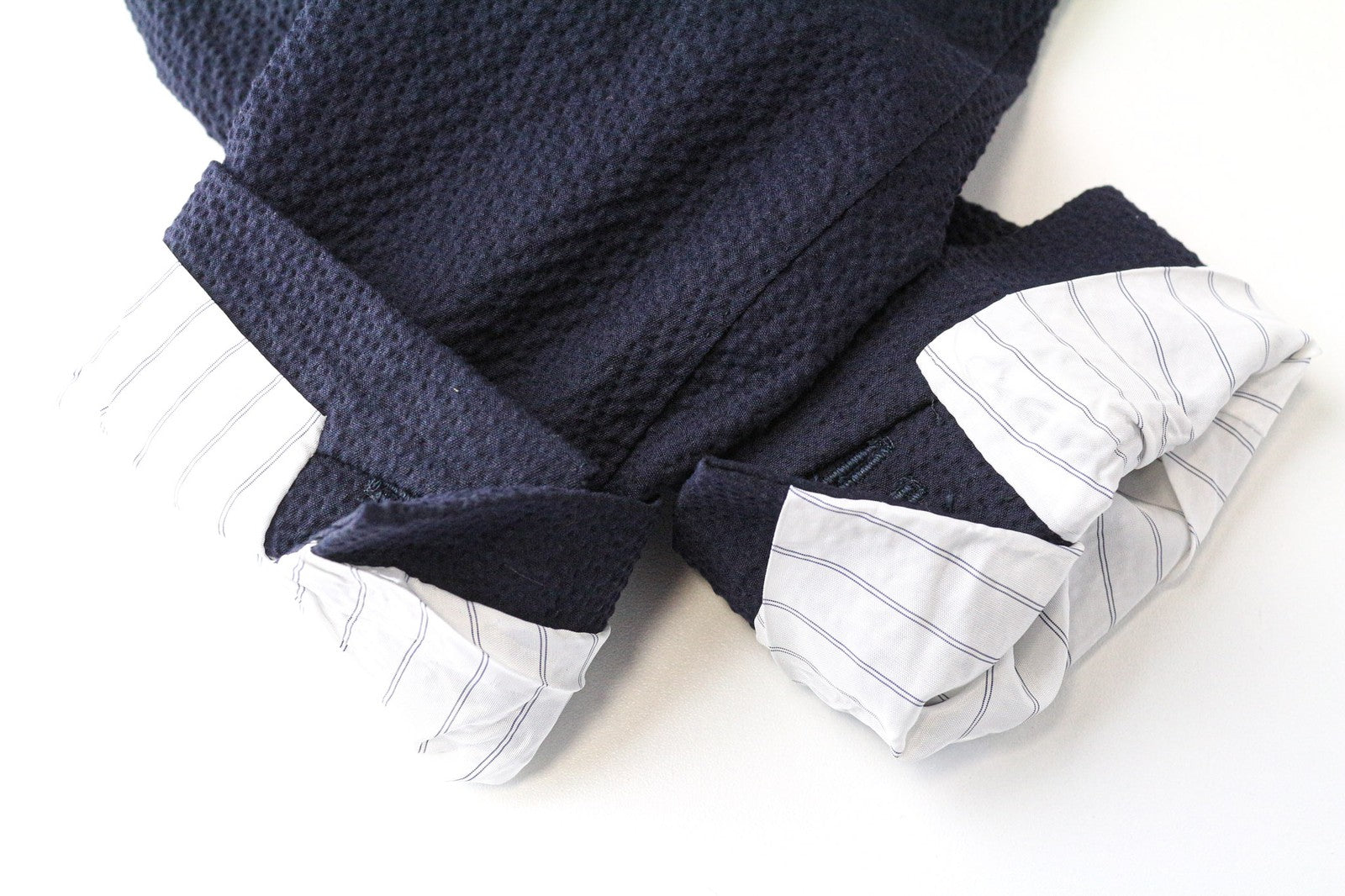 SUITSUPPLY Havana Men's Suit UK38R Blue Slim 2Pc Cotton Stretch Crinkle Unlined