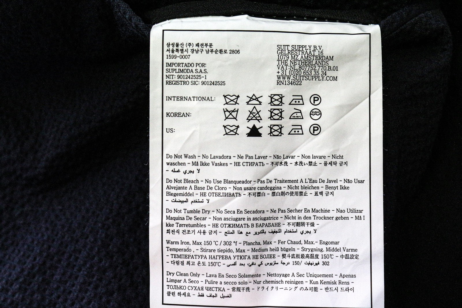 SUITSUPPLY Havana Men's Suit UK38R Blue Slim 2Pc Cotton Stretch Crinkle Unlined