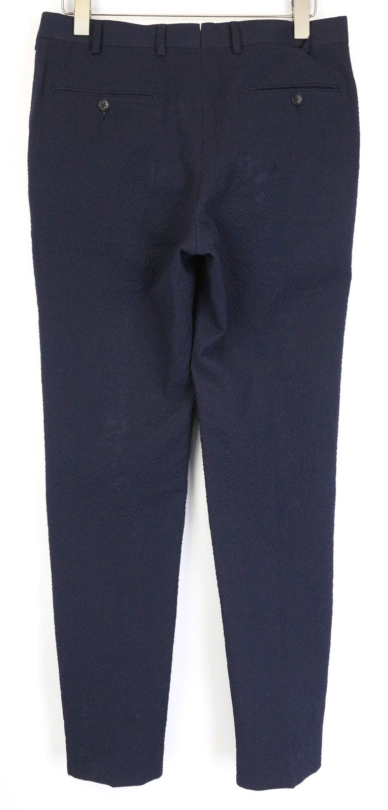 SUITSUPPLY Havana Men's Suit UK38R Blue Slim 2Pc Cotton Stretch Crinkle Unlined