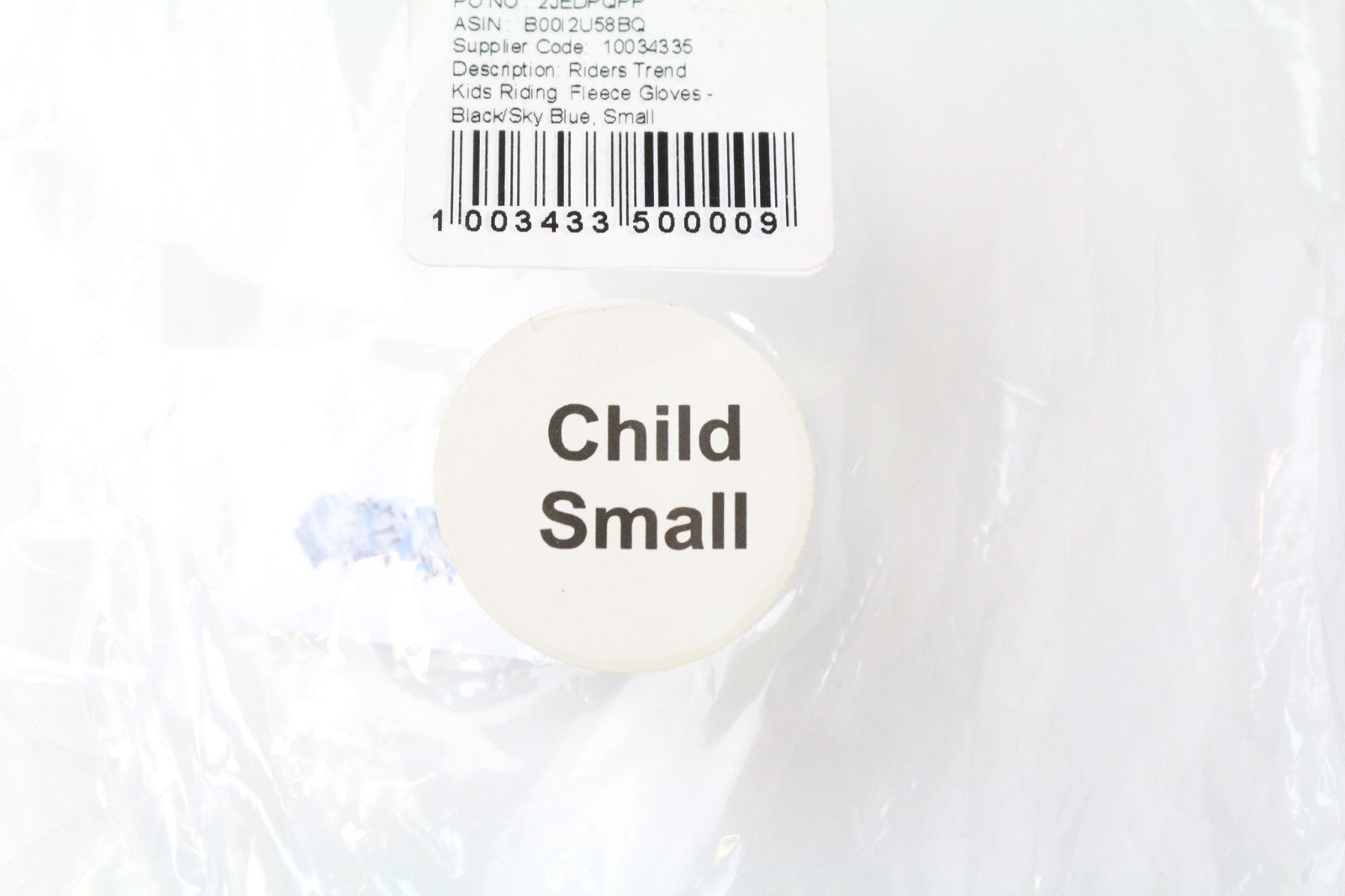 RIDERS TREND Men's Riding Gloves S Black Blue Kids Fleece Stretch Horse Unisex