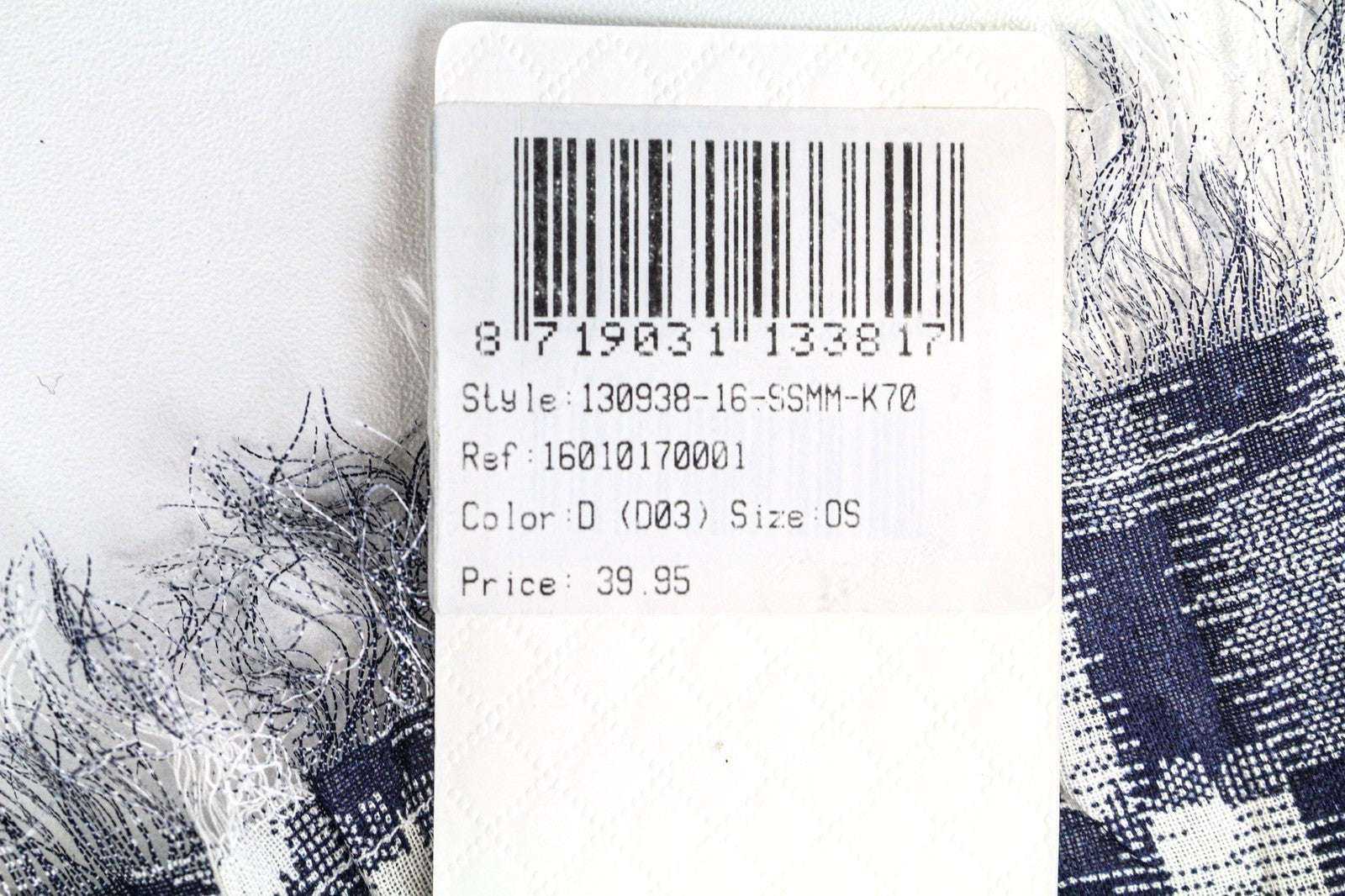 SCOTCH & SODA Men's Scarf One Size Navy Lightweight Knit Pattern Summer Casual