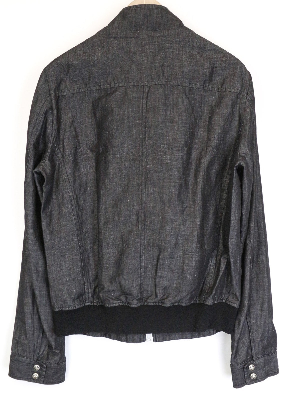 RICHMOND Men's Jacket IT48 Black High Neck Linen Cotton Blend Designer Style