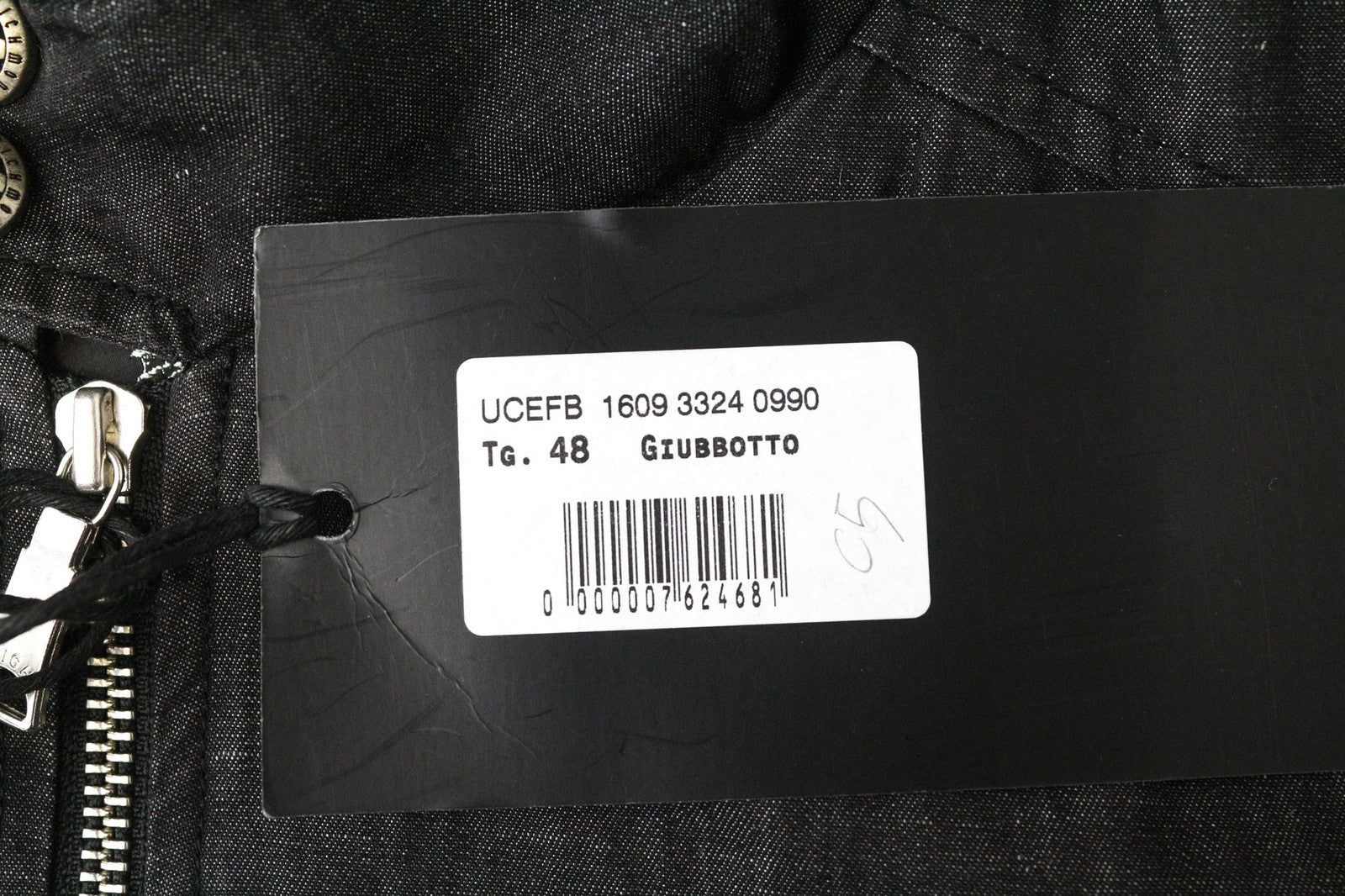 RICHMOND Men's Jacket IT48 Black High Neck Linen Cotton Blend Designer Style