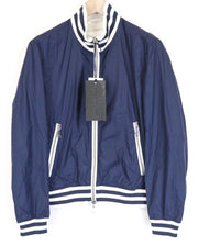 RICHMOND Men's Jacket IT46 Navy Blue Baseball Ribbed Lined Designer High Neck