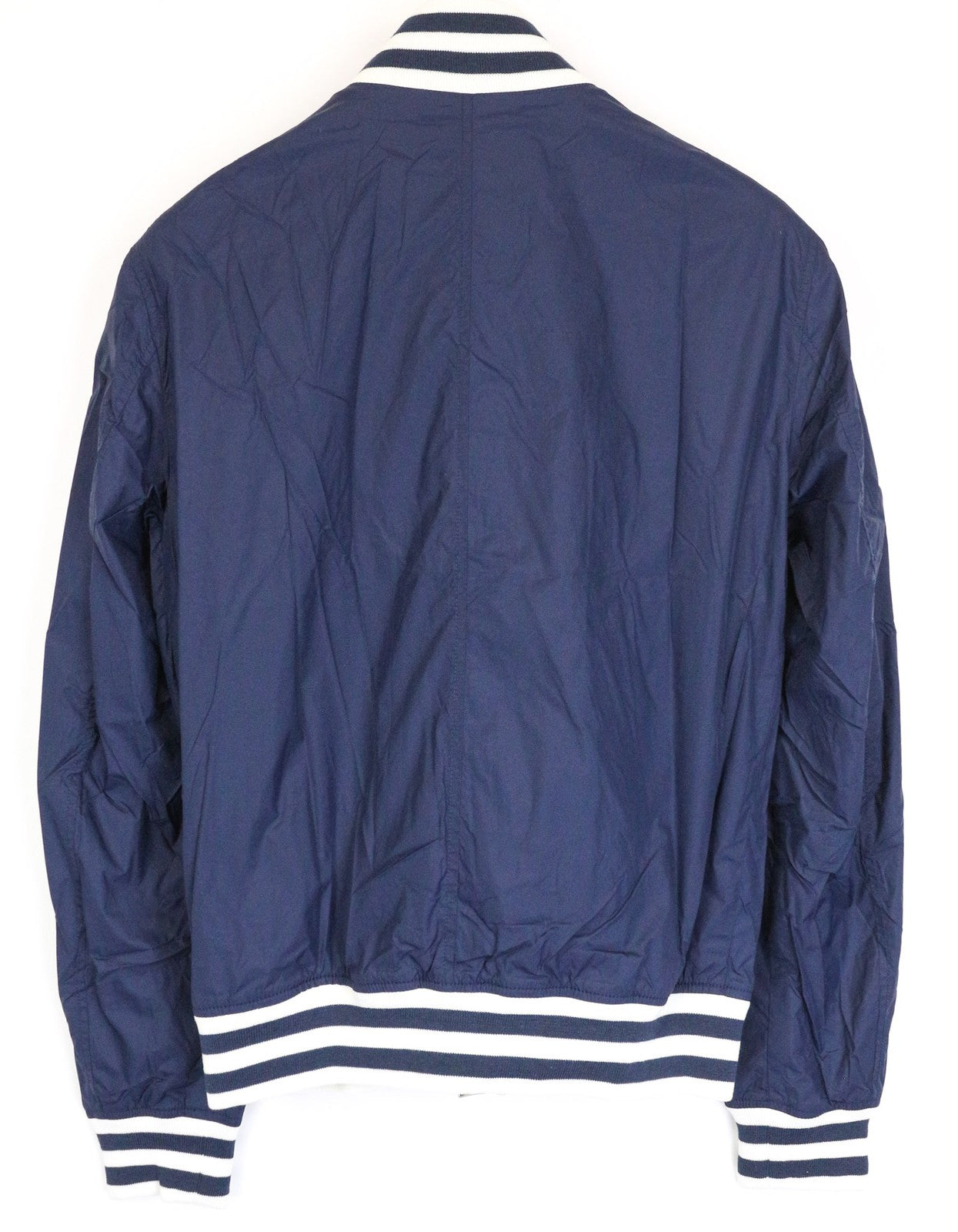 RICHMOND Men's Jacket IT46 Navy Blue Baseball Ribbed Lined Designer High Neck