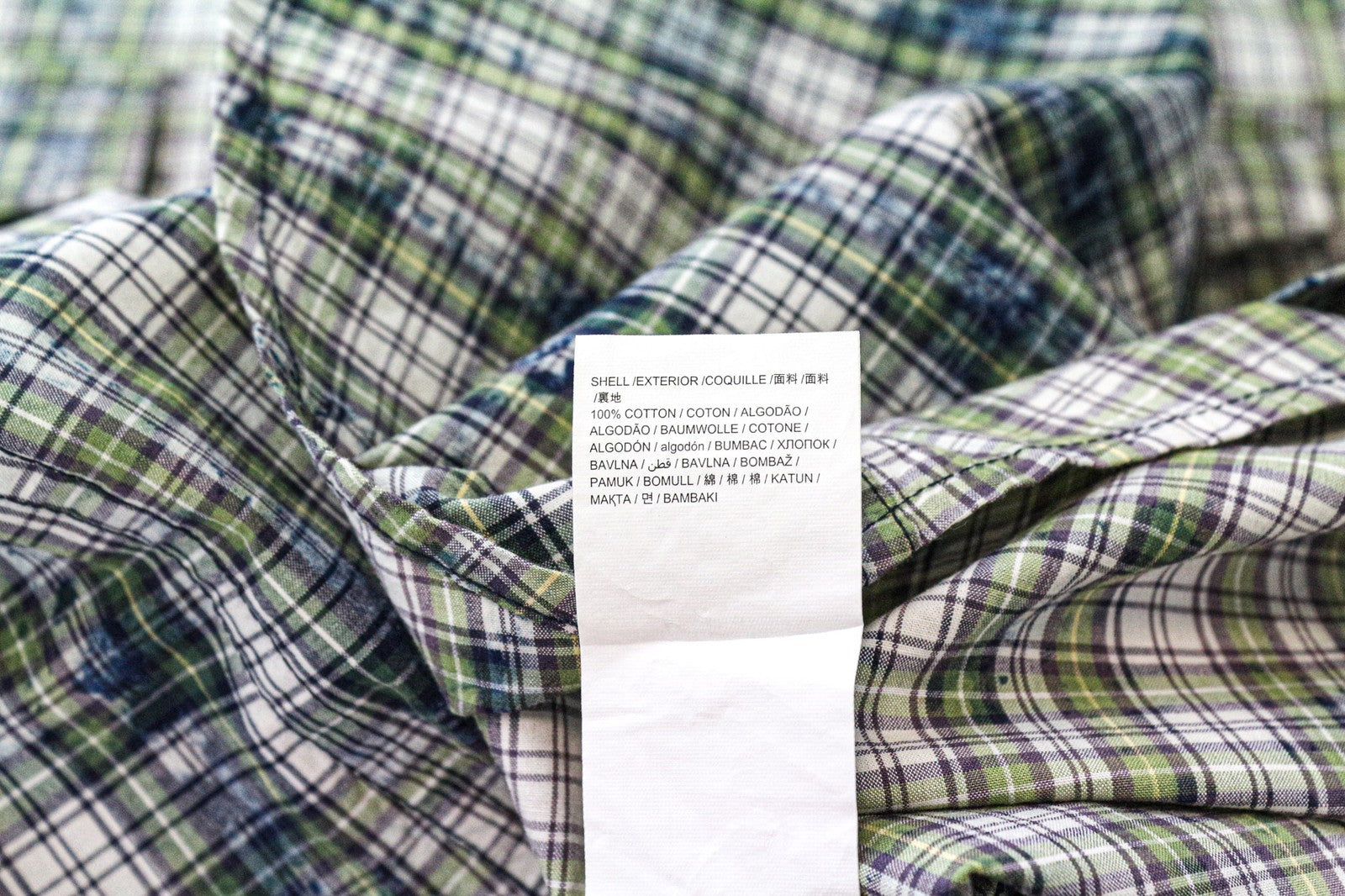 DESIGUAL Leo Men's Shirt S Slim Snaps Checked Pure Cotton Green Blue Pattern