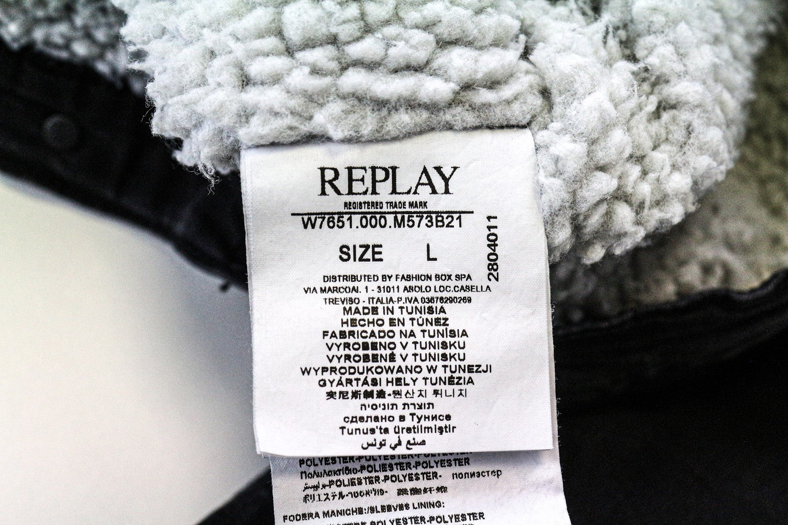 REPLAY Women's Jacket L Black Collared Washed Stretch Cotton Denim Lined Casual