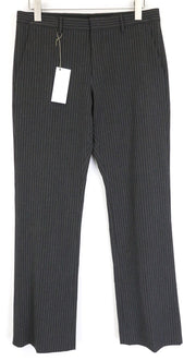 RICHMOND Men's Trousers 48 Dark Grey Striped Stretch Pleated Classic Pattern