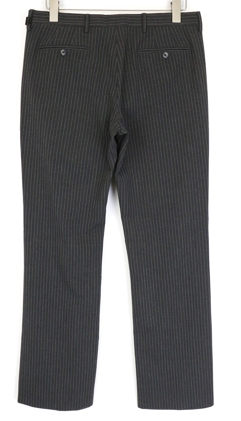 RICHMOND Men's Trousers 48 Dark Grey Striped Stretch Pleated Classic Pattern