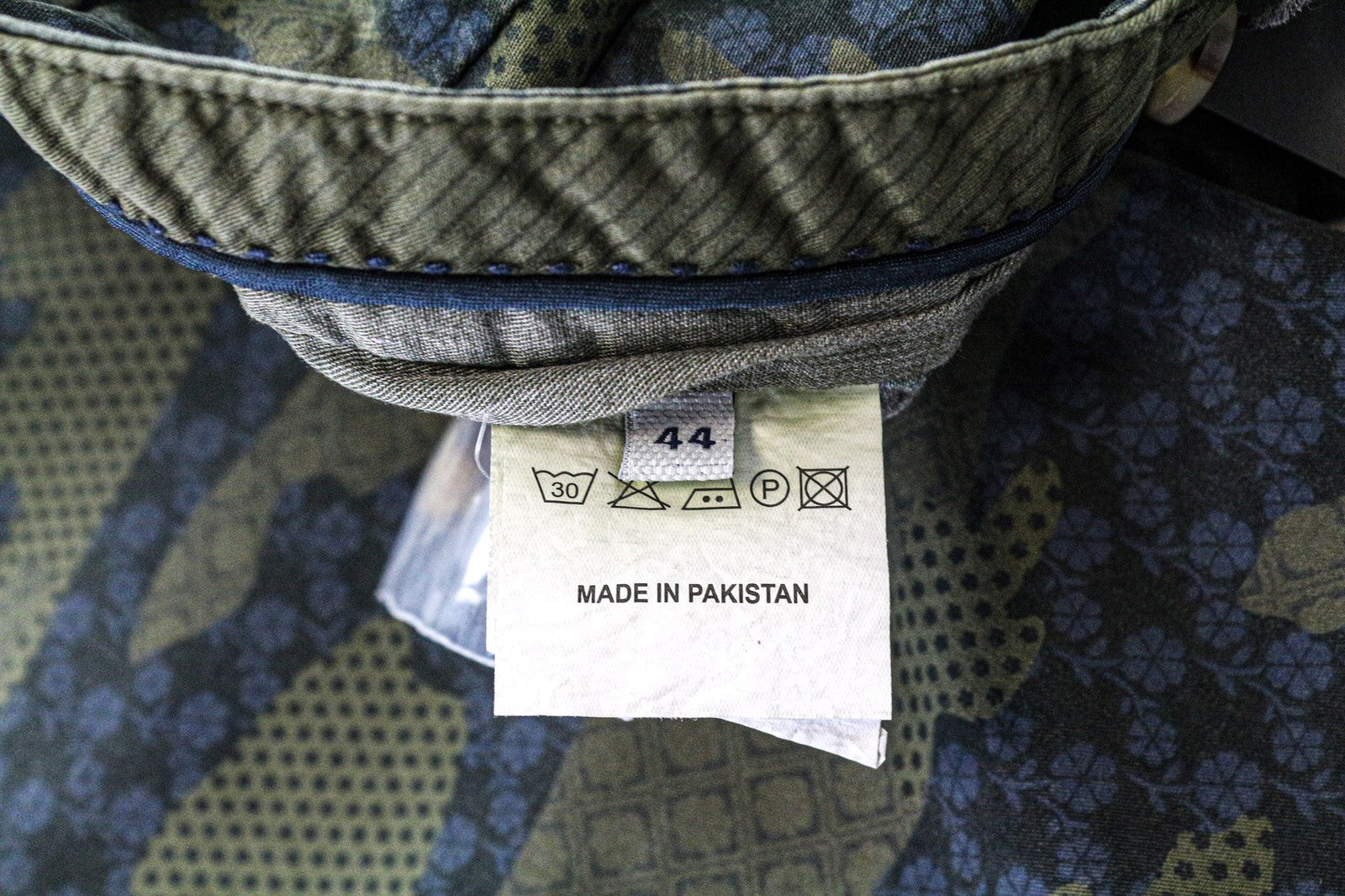 GAUDI vyriški šortai 44 W30 žali mėlyni raštuoti medvilniniai tamprūs laisvalaikio vasariniai drabužiai 