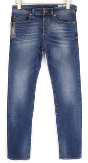 DIESEL Buster 084NS Men's Jeans W28/L32 Blue Tapered Slim Cotton Stretch Washed
