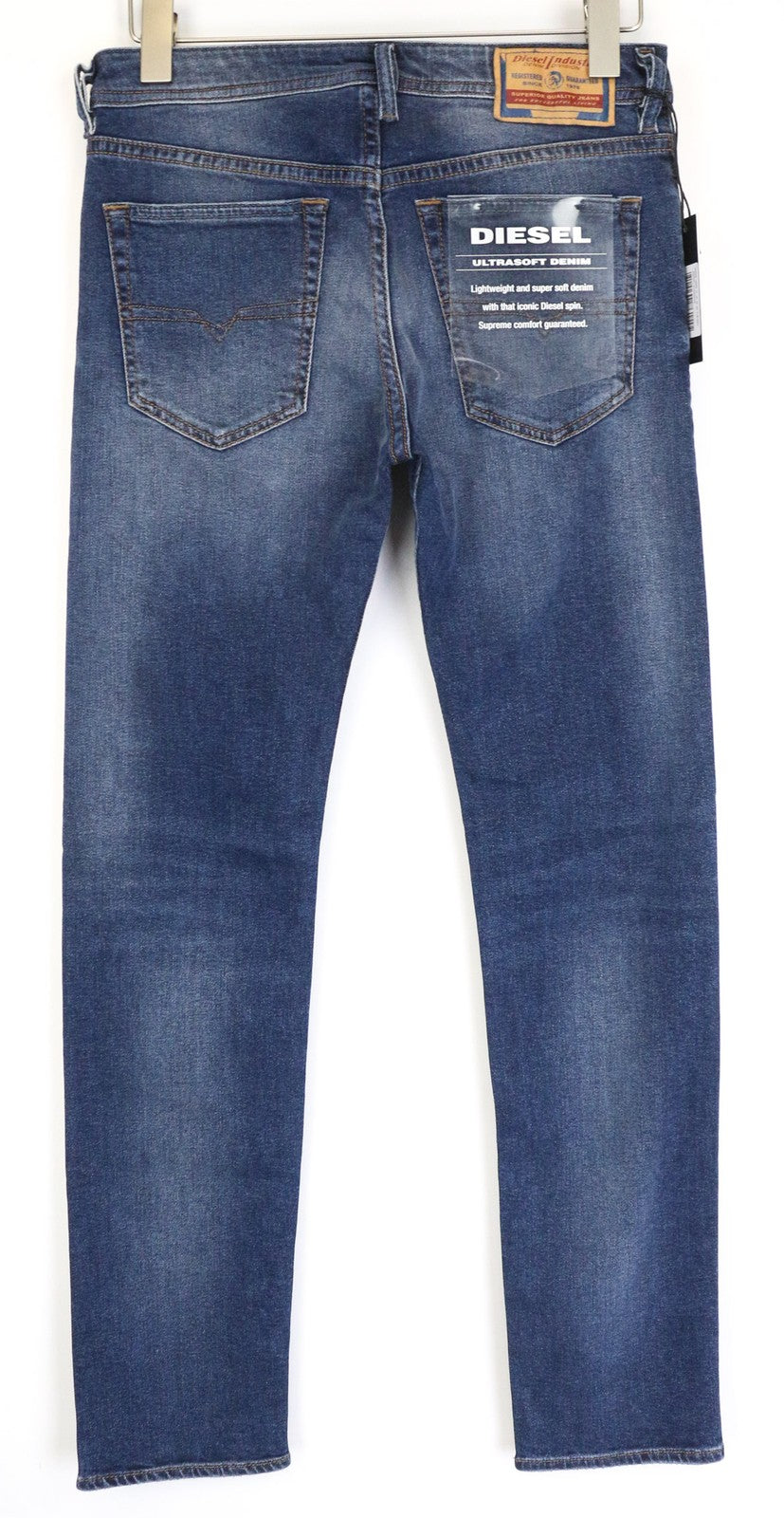 DIESEL Buster 084NS Men's Jeans W28/L32 Blue Tapered Slim Cotton Stretch Washed
