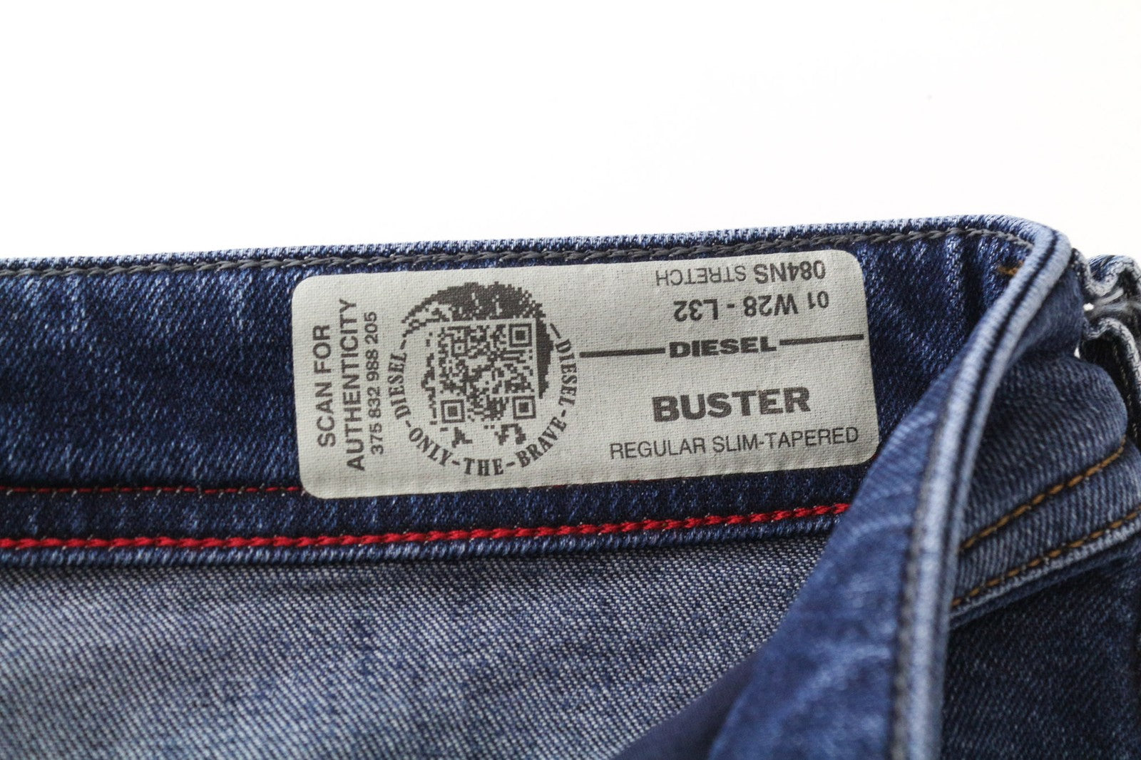 DIESEL Buster 084NS Men's Jeans W28/L32 Blue Tapered Slim Cotton Stretch Washed