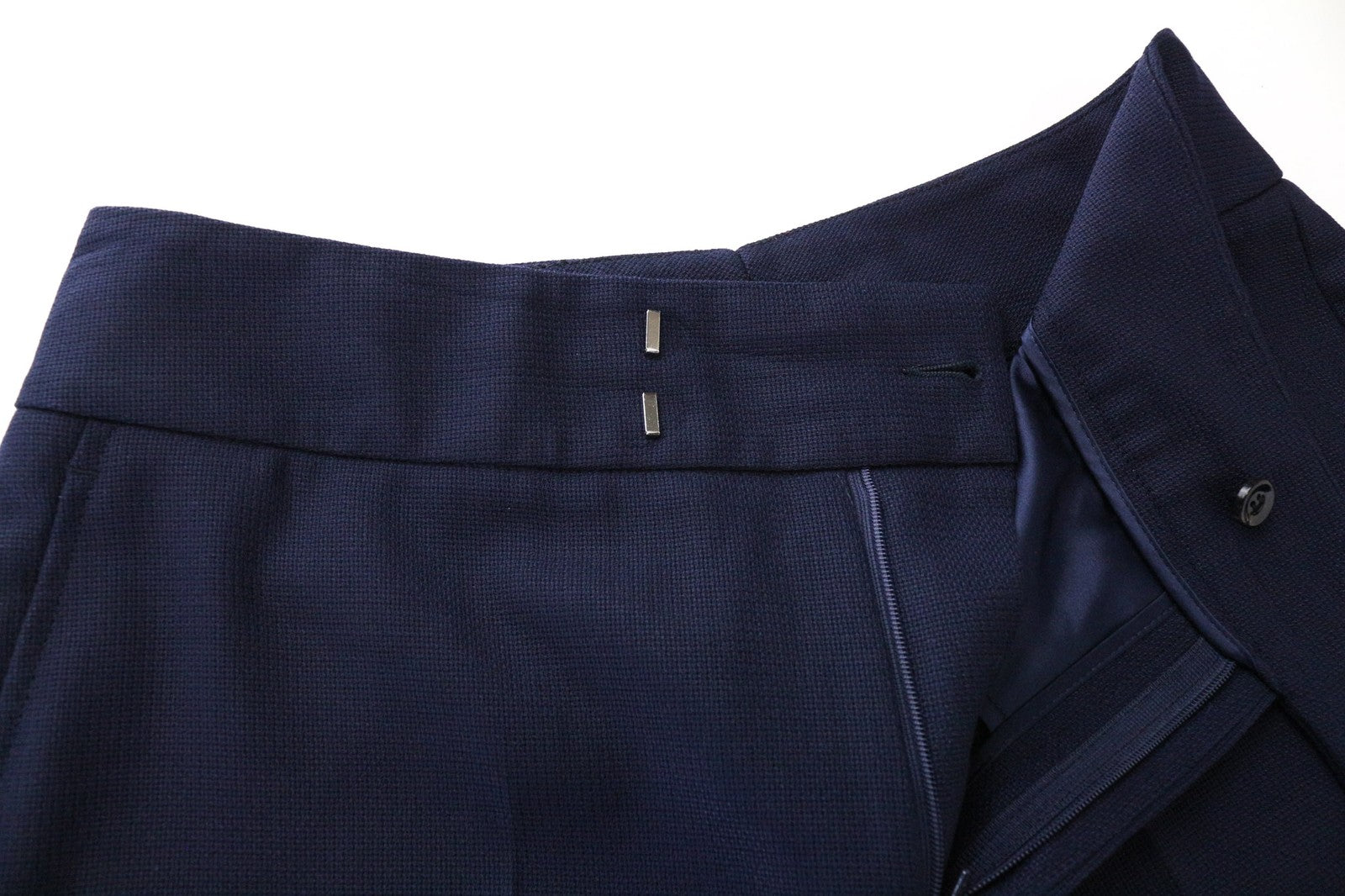 SUISTUDIO Lane Women's Trousers UK14R Blue Pleated Pure Wool Tailored Classic