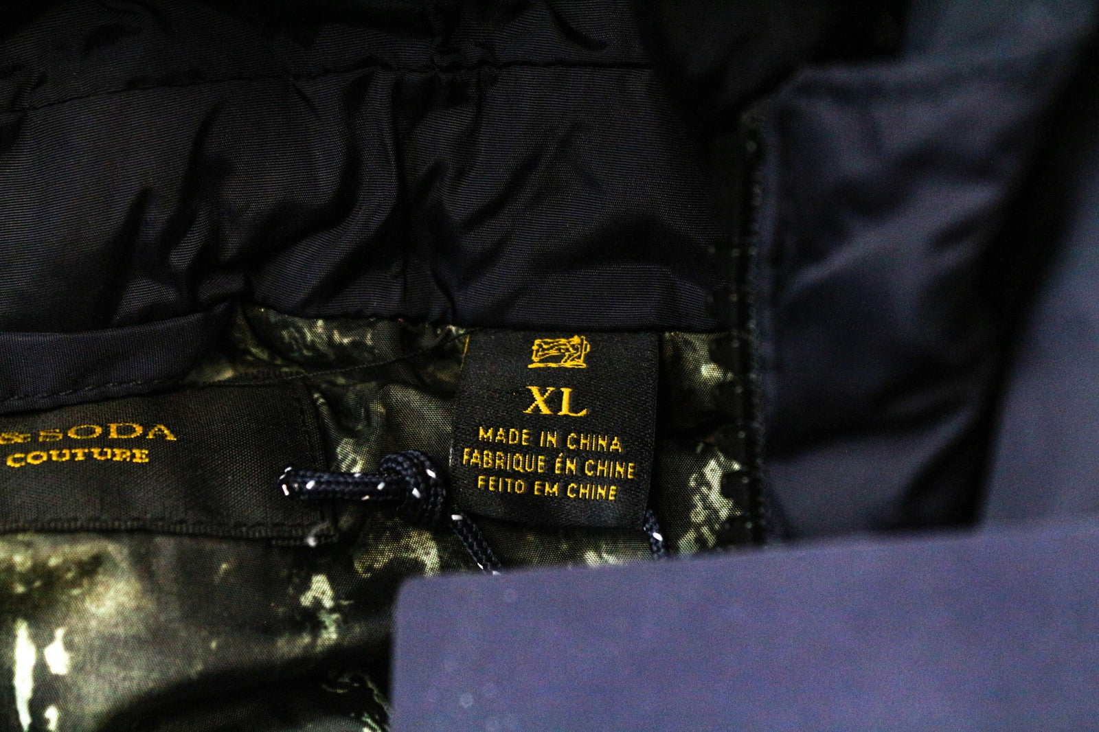 SCOTCH & SODA Men's Puffer Jacket XL Grey Wool Blend Padded Hooded Melange