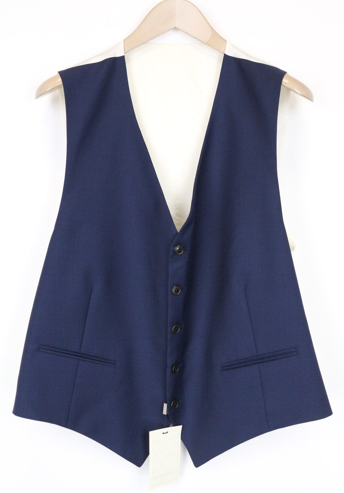 SUITSUPPLY Ferrara Men's Waistcoat UK48S Blue Wool Lined Single-Breasted Classic