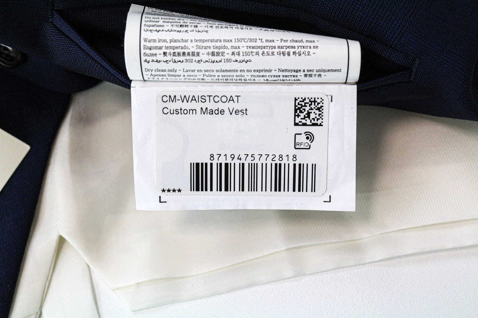 SUITSUPPLY Ferrara Men's Waistcoat UK48S Blue Wool Lined Single-Breasted Classic