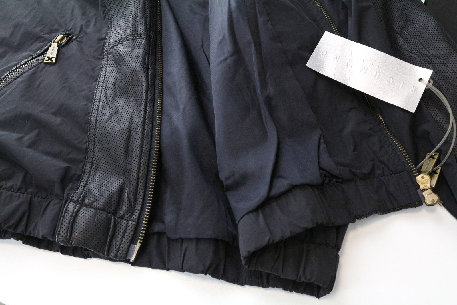 RICHMOND Men's Jacket IT48 Black Designer Bomber Lightweight Patched Classic