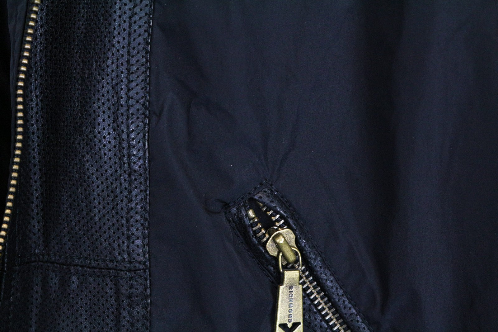 RICHMOND Men's Jacket IT48 Black Designer Bomber Lightweight Patched Classic