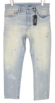 DIESEL D-Eetar 081AK Men's Jeans W34/L32 Blue Carrot Slim Distressed Stretch