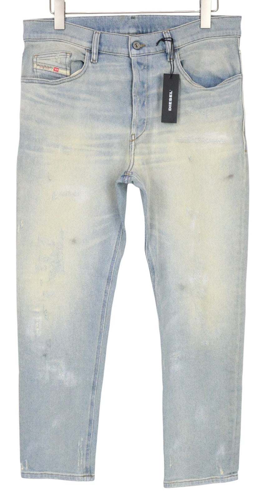 DIESEL D-Eetar 081AK Men's Jeans W34/L32 Blue Carrot Slim Distressed Stretch