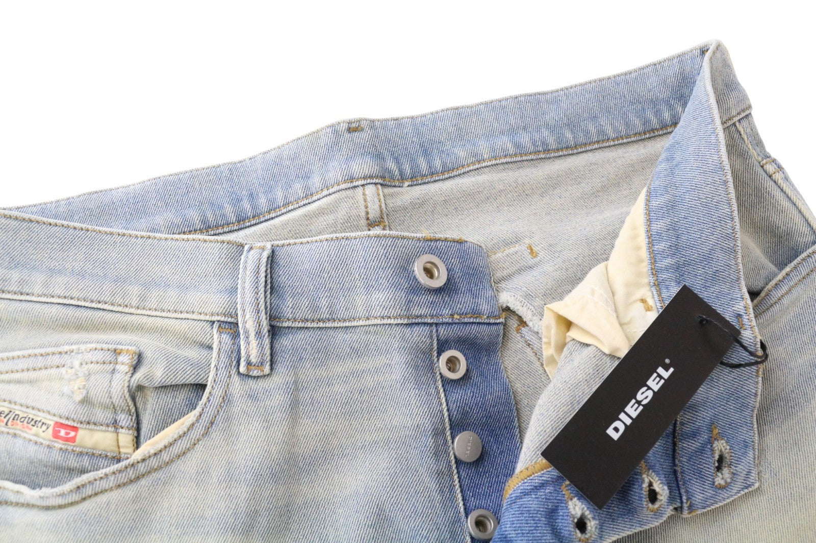 DIESEL D-Eetar 081AK Men's Jeans W34/L32 Blue Carrot Slim Distressed Stretch