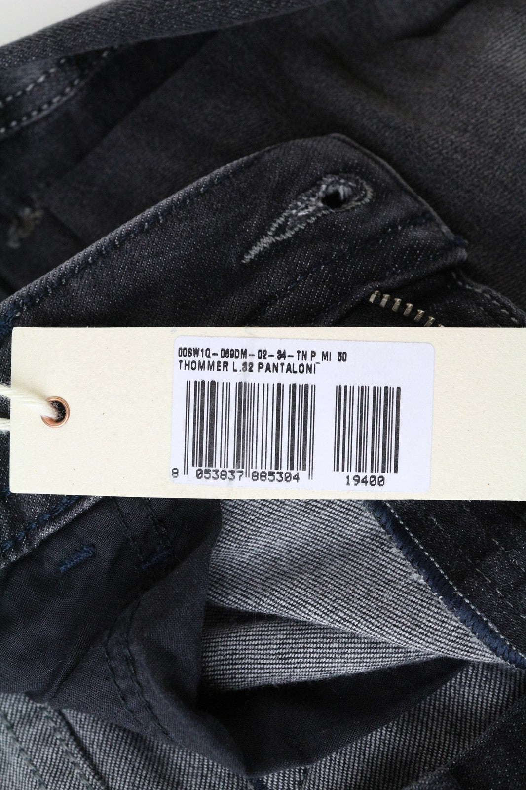 DIESEL Thommer 069DM Men's Jeans W34/L32 Grey Skinny Slim Stretch Distressed