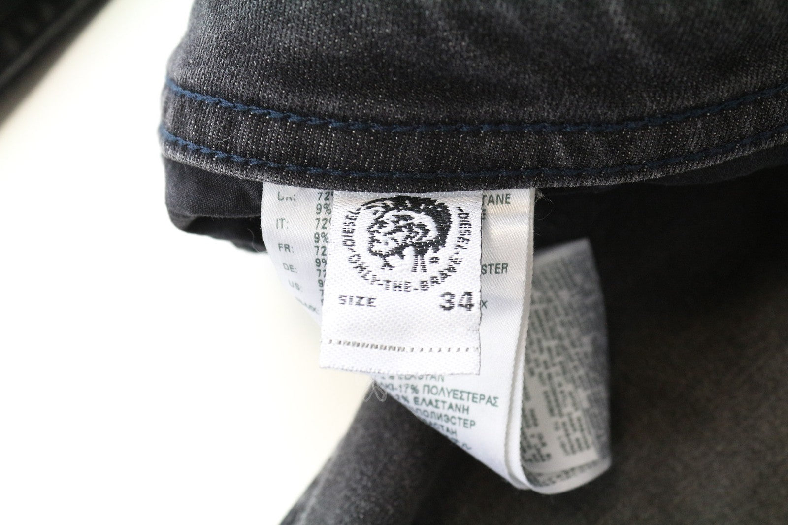 DIESEL Thommer 069DM Men's Jeans W34/L32 Grey Skinny Slim Stretch Distressed