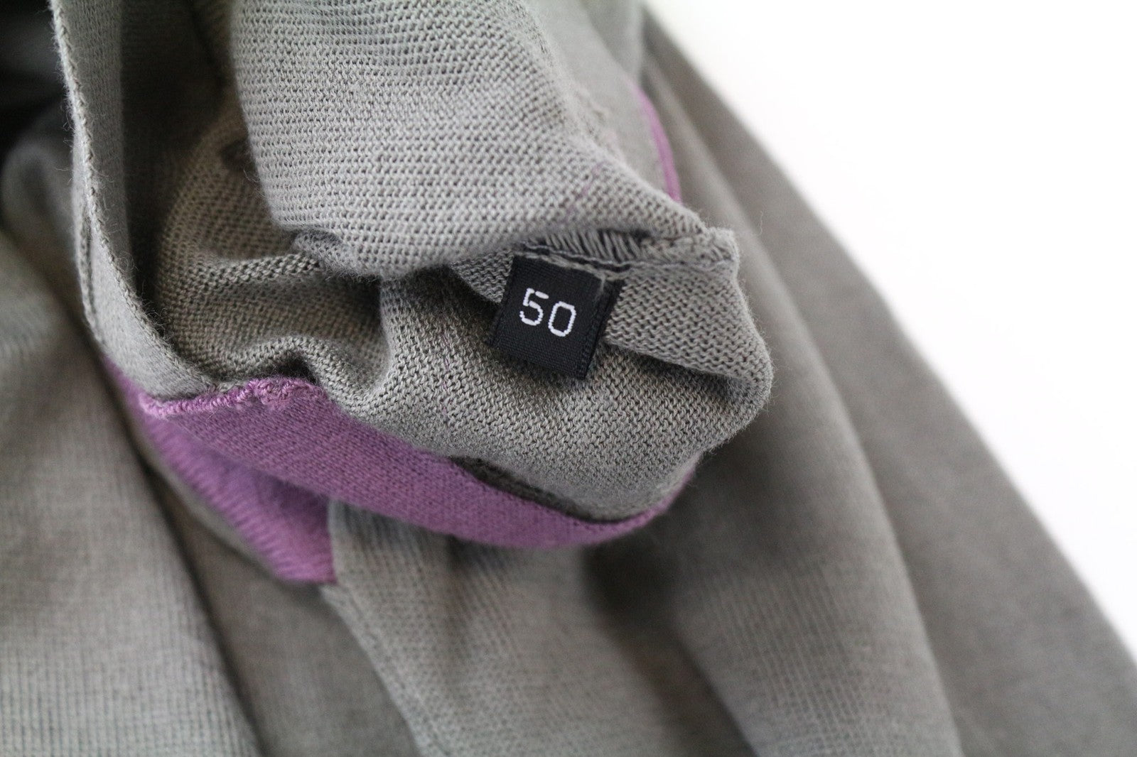 RICHMOND Men's Jumper IT50 Grey V-Neck Tight-Knit Patched Pure Cotton Sweater