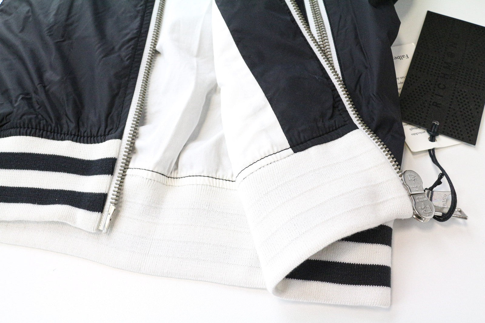 RICHMOND Men's Jacket 48 Black Casual Bomber Zipped Lightweight Long Sleeve