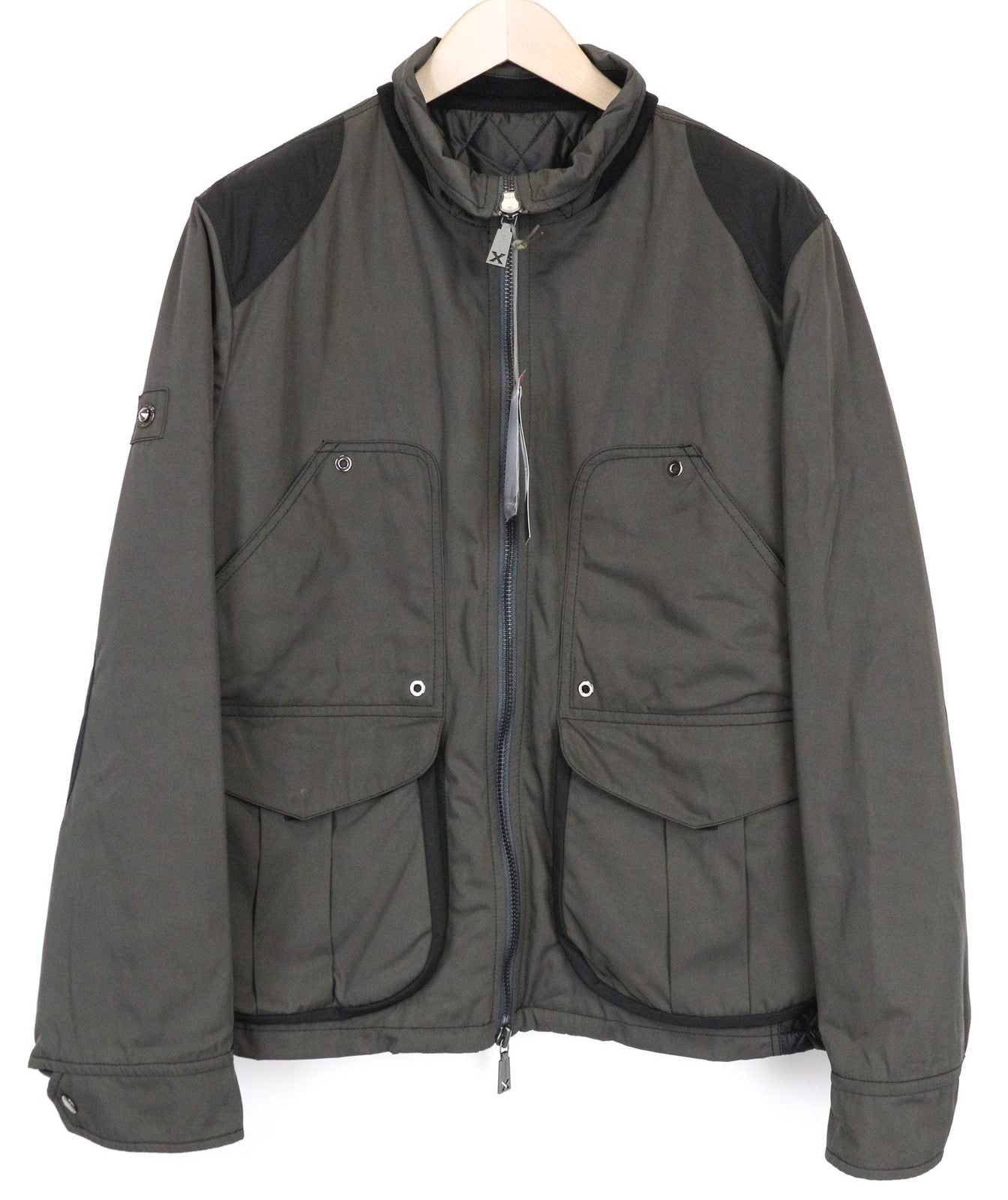 RICHMOND Men's Jacket 54 Grey Brown Lined Single-Breasted Zipped Pocketed