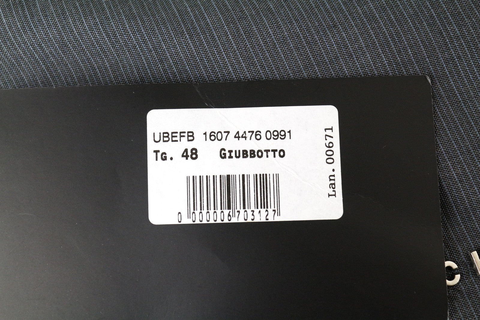 RICHMOND Men's Jacket 48 Grey Stripe Bomber Pure Cotton Lightweight Pattern