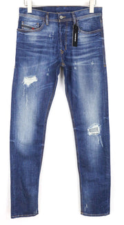 DIESEL Tepphar 084TX Men's Jeans W28/L32 Blue Slim Carrot Stretch Cotton Ripped
