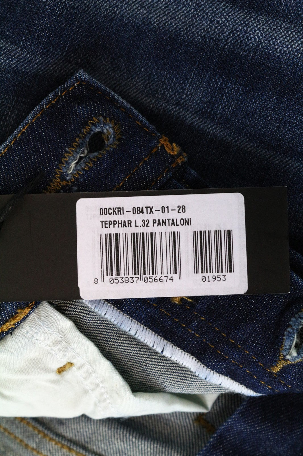 DIESEL Tepphar 084TX Men's Jeans W28/L32 Blue Slim Carrot Stretch Cotton Ripped