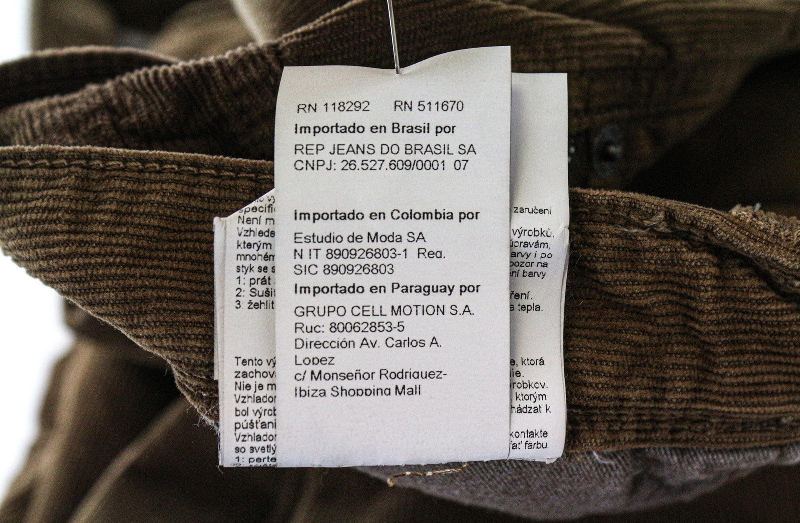 REPLAY Anbass Men's Corduroy Trousers W30/L34 Brown Casual Slim Stretch Cotton