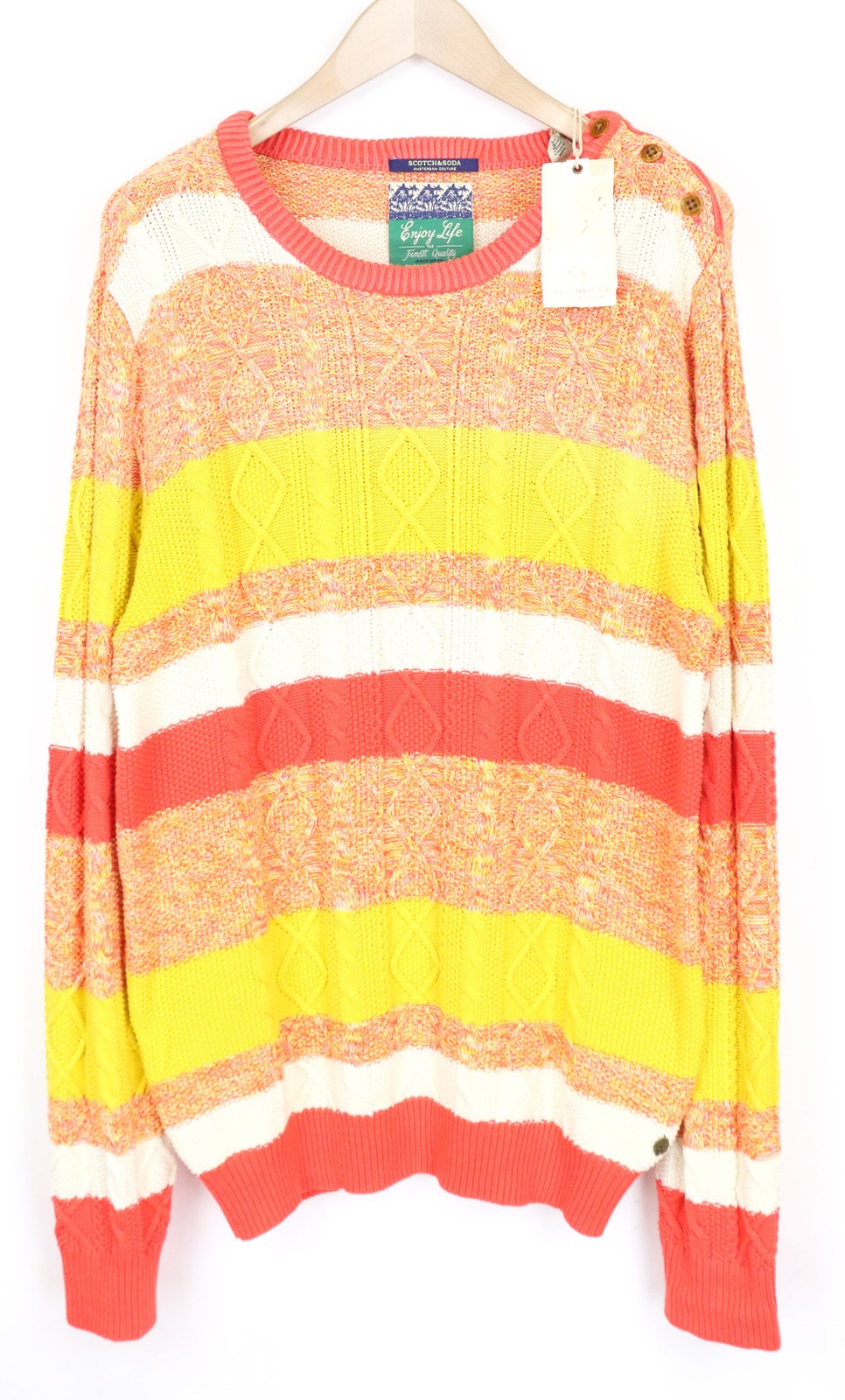 SCOTCH & SODA Ams Couture Men's Jumper L Orange Cotton Knit Long Sleeve