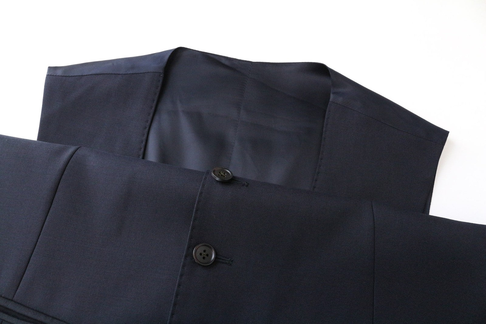 SUITSUPPLY Ferrara Men's Waistcoat UK36R Navy Blue Wool Lined Single-Breasted