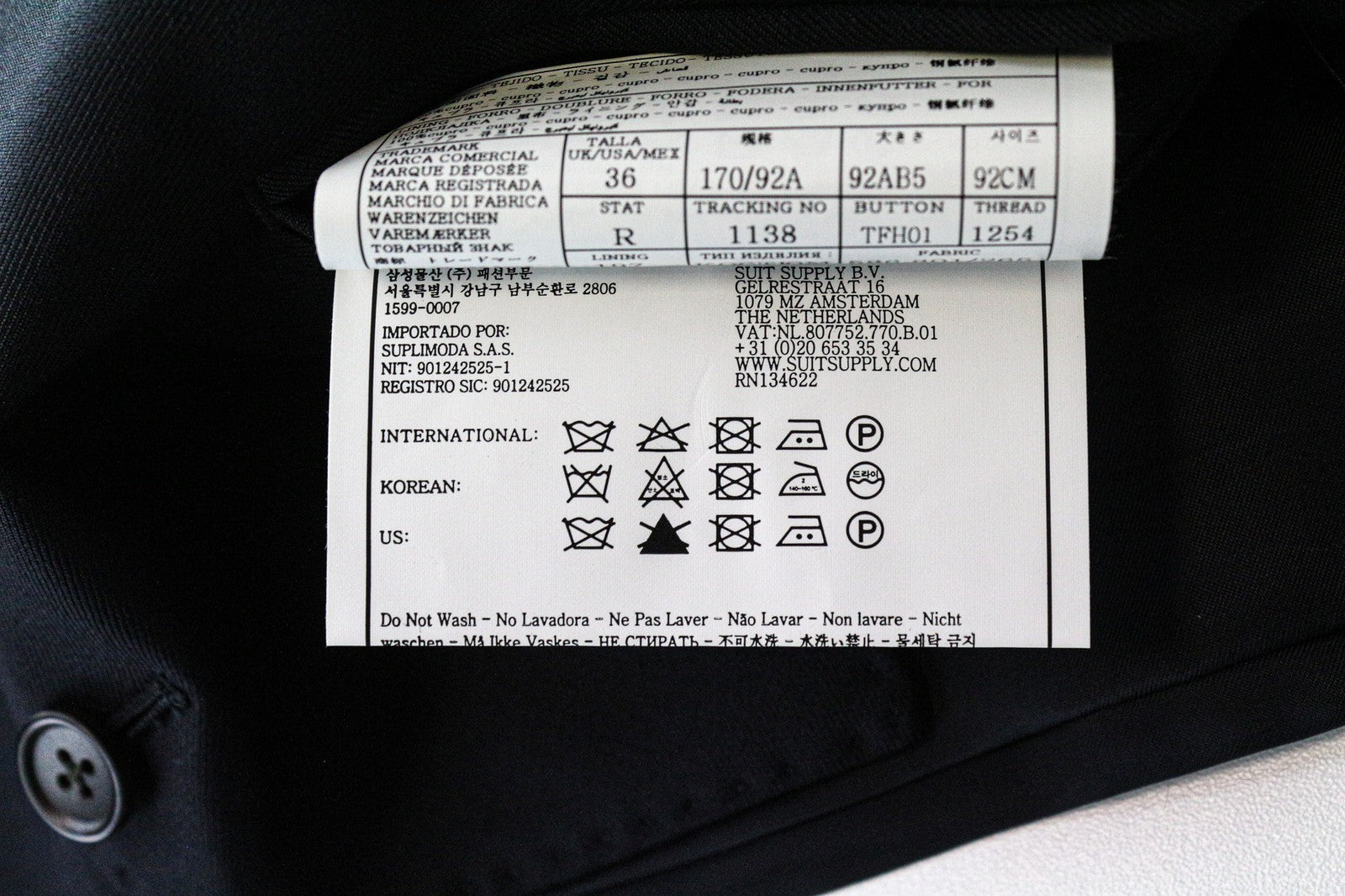 SUITSUPPLY Ferrara Men's Waistcoat UK36R Navy Blue Wool Lined Single-Breasted