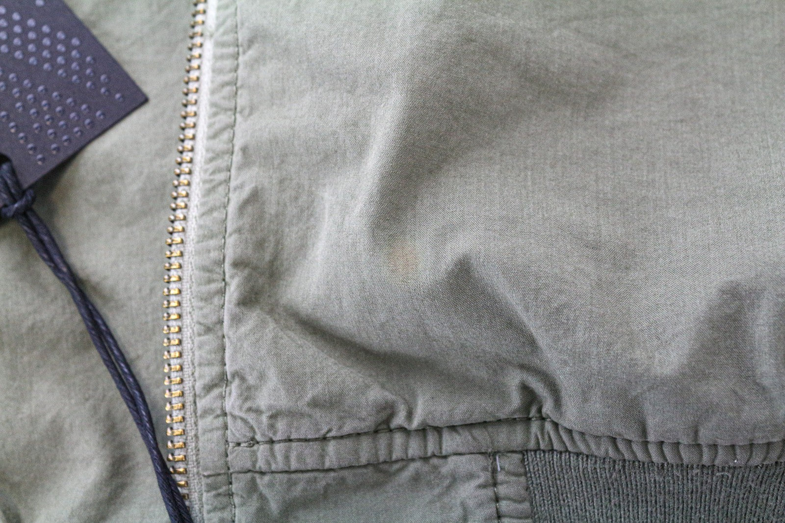 RICHMOND Men's Jacket IT48 Olive Green Pure Cotton Bomber Designer Patched