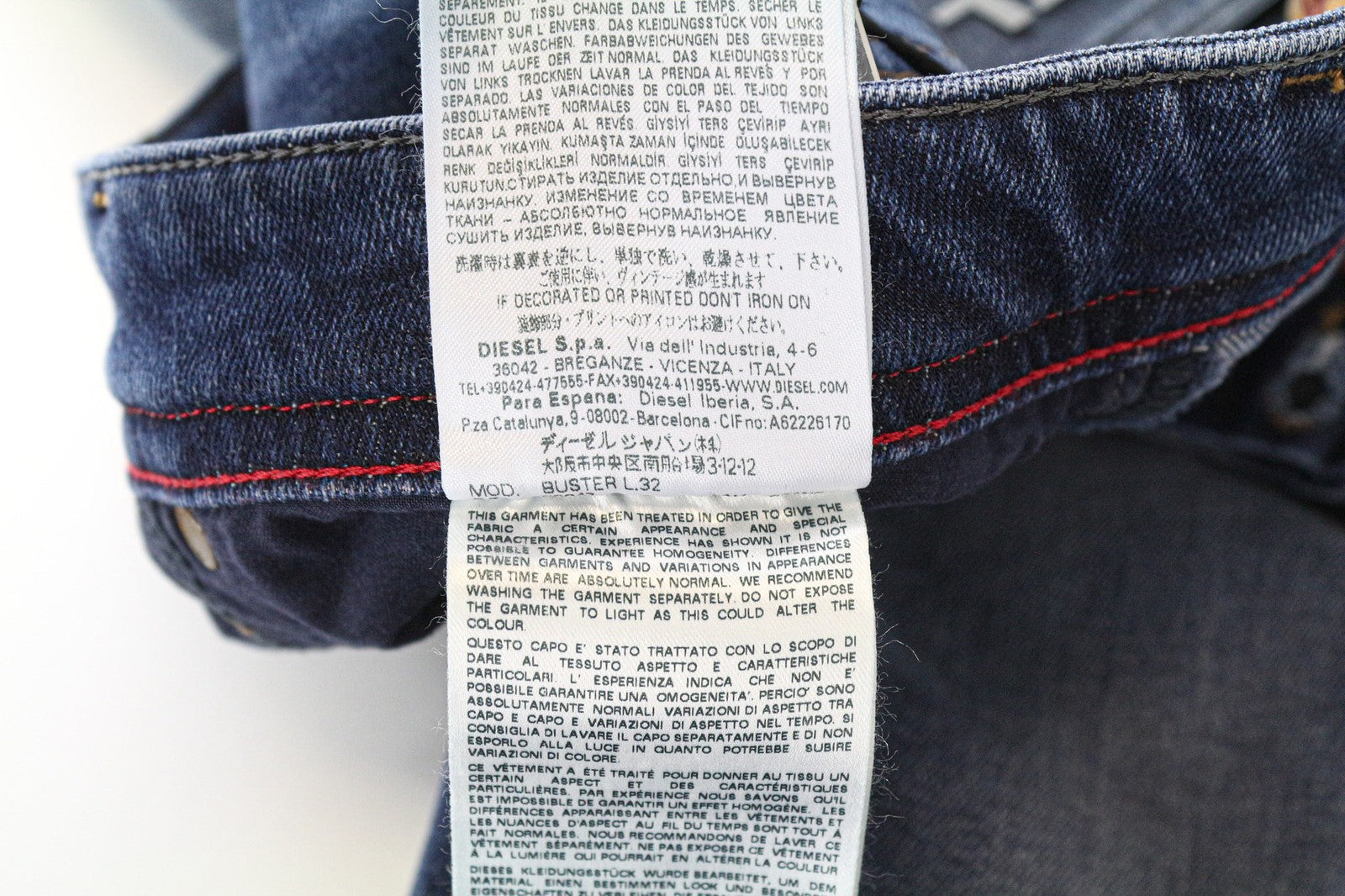 DIESEL Buster 084NS Men's Jeans W28/L32 Blue Slim Tapered Regular Fit Stretch