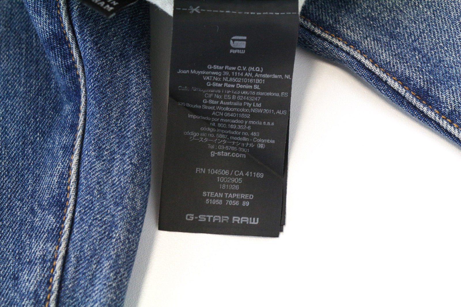 G-STAR RAW Stean Men's Jeans W29/L32 Blue Buttoned Tapered Non-Stretch Aged Look