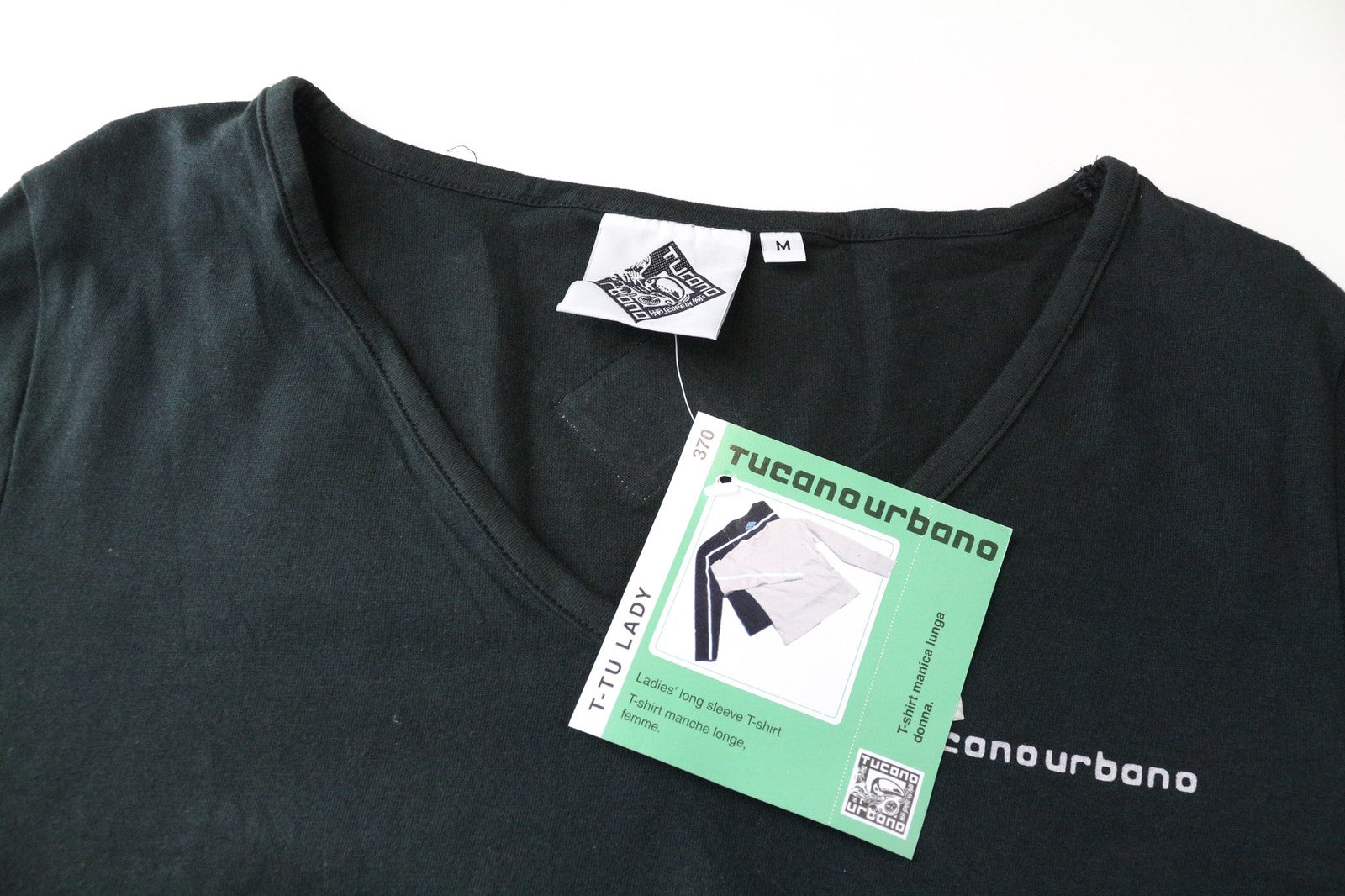 TUCANO URBANO T-TU Lady Women's T-Shirt M Black Reflective V-Neck Scooter