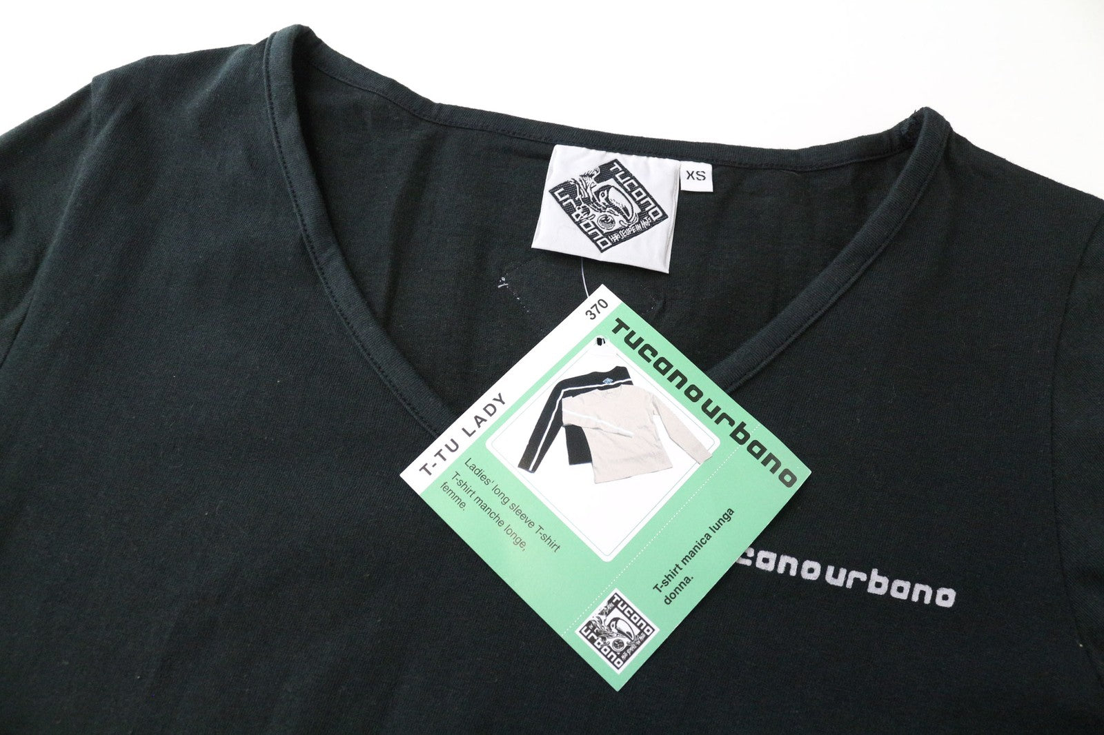 TUCANO URBANO T-TU Lady Women's T-Shirt XS Black Reflective V-Neck Motorcycle