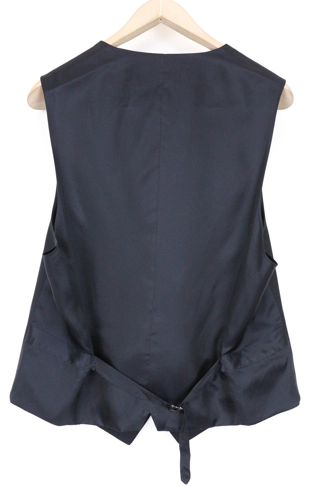 SUITSUPPLY Ferrara Men's Waistcoat UK44R Blue Slim Pure Wool V-Neck Twill Formal