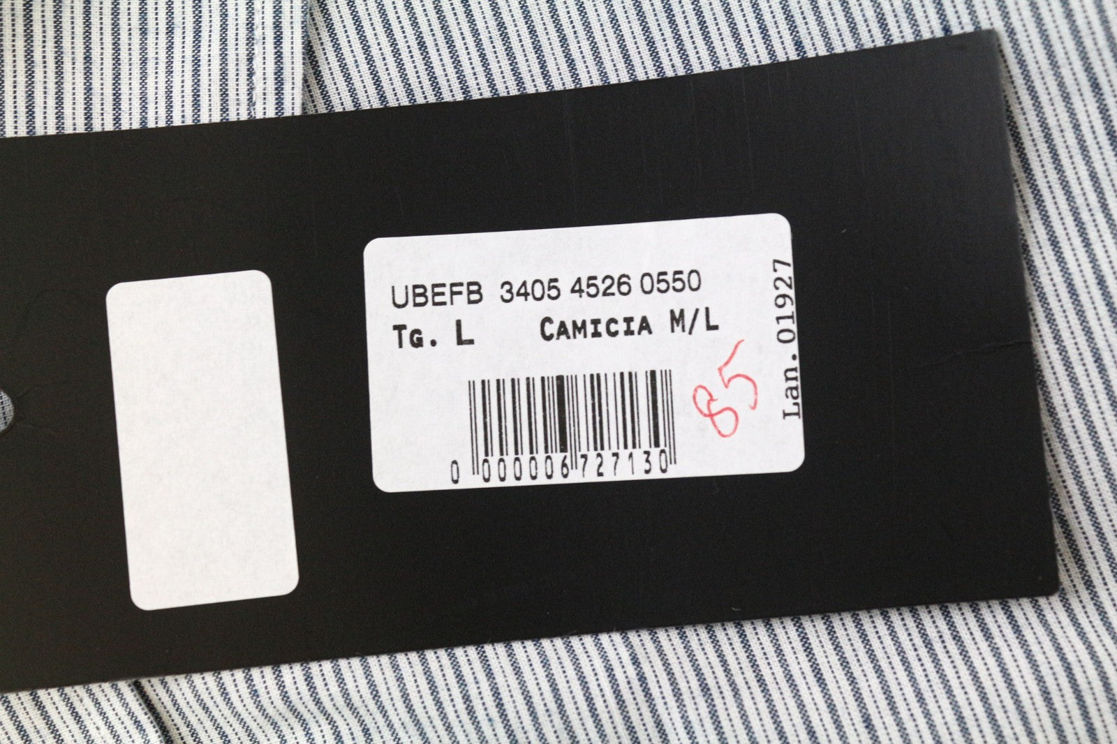 RICHMOND Men's Shirt L Blue Designer Cotton Striped Embroidered Logo Classic