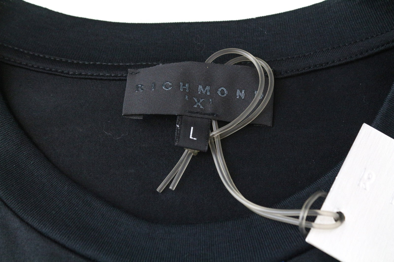 RICHMOND Men's T-Shirt L Black Crew Neck Jersey Cotton Graphic Logo Print