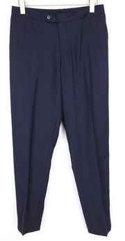 SUITSUPPLY Brescia Men's Trousers UK38S Navy Wool Stretch Slim Pleated Lined